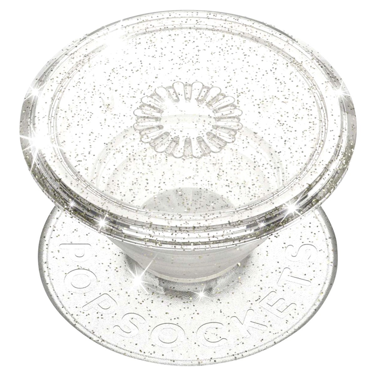 slide 2 of 2, PopSockets PopGrip Cell Phone Grip & Stand - Clear Silver Glitter, 1 ct