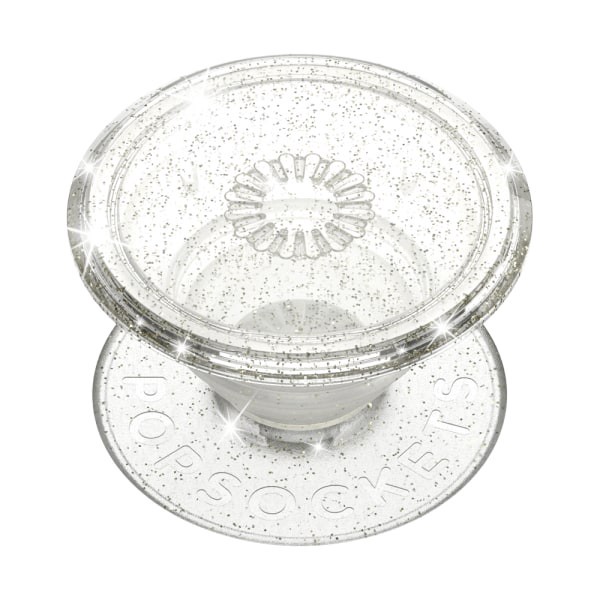 slide 2 of 5, PopSockets PopGrip Cell Phone Grip & Stand - Clear Silver Glitter, 1 ct