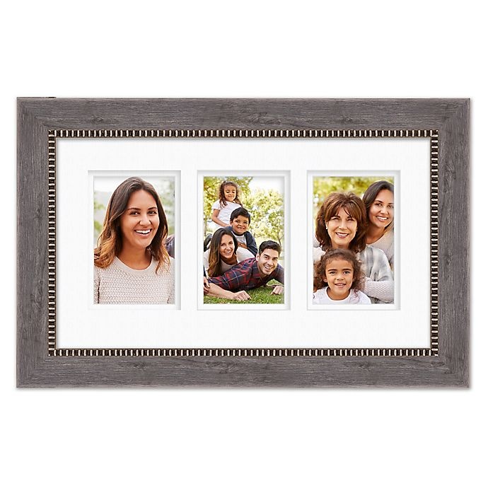 slide 1 of 2, Courtside Market Carbon 3-Photo Double Matted Gallery Wall Frame - Silver, 1 ct