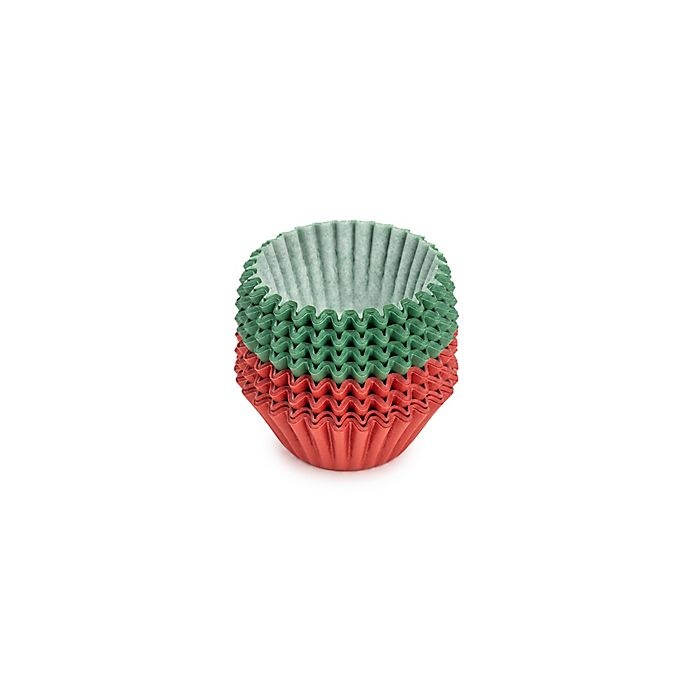 slide 2 of 3, Core Kitchen Holiday Mini Cupcake Liners - Green/Red, 150 ct