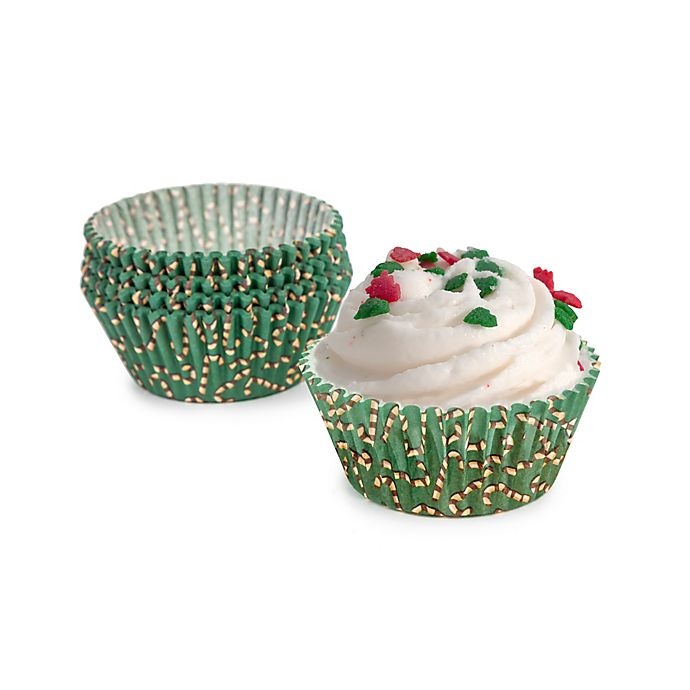 slide 3 of 3, Core Kitchen Holiday Mini Cupcake Liners - Green/Red, 150 ct