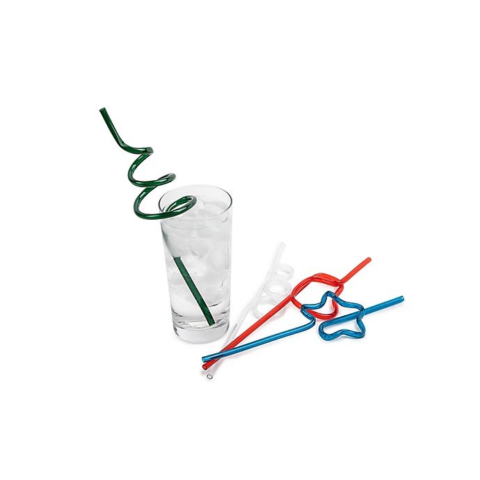 slide 2 of 3, Core Kitchen Assorted Figural Holiday Straws Set, 12 ct