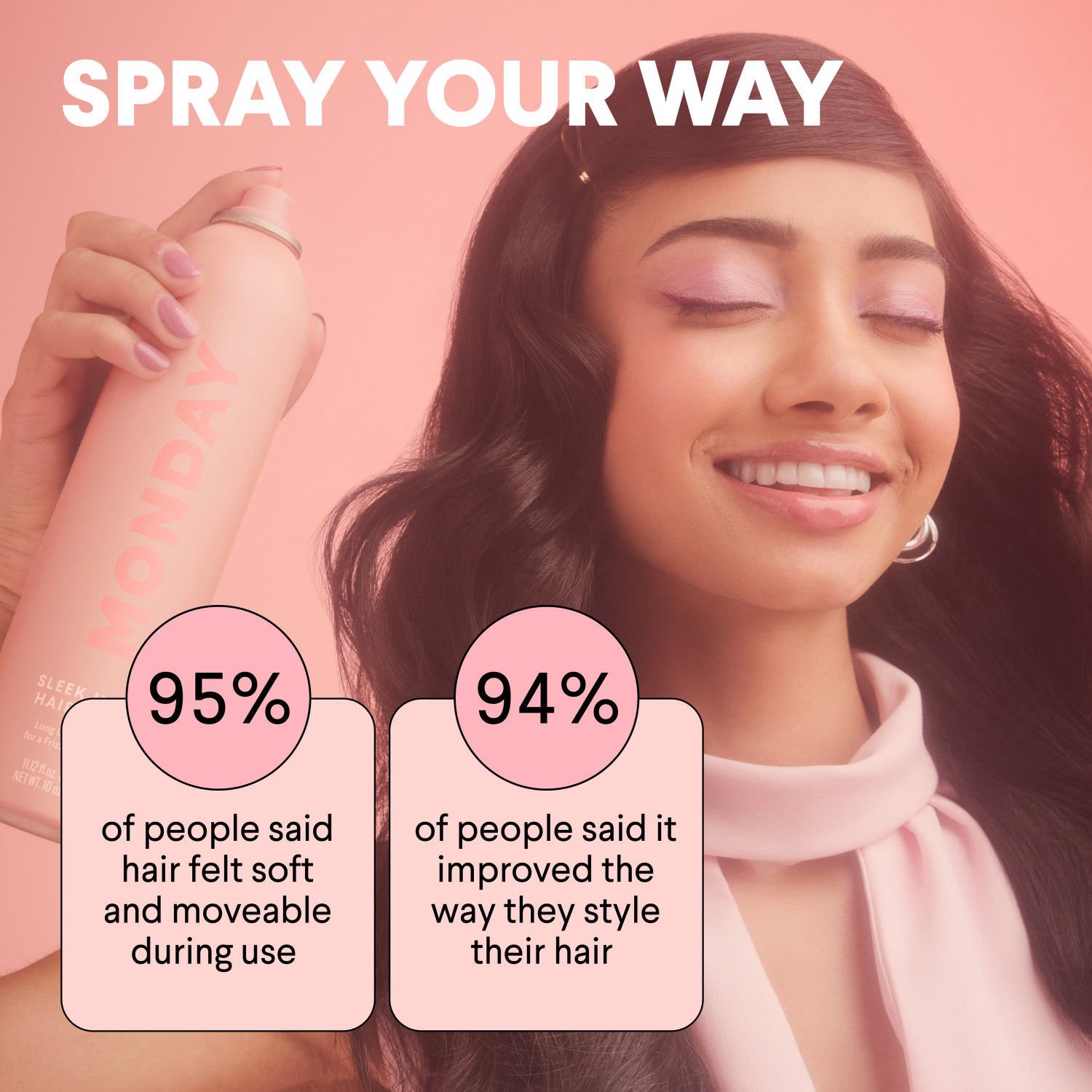 slide 12 of 12, Monday Sleek Hold Hair Spray, 10 oz