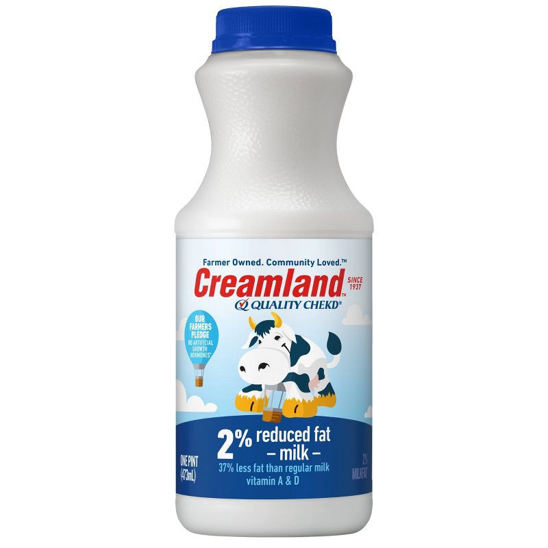 slide 1 of 6, Creamland 2% Milk - 1pt, 1 pint