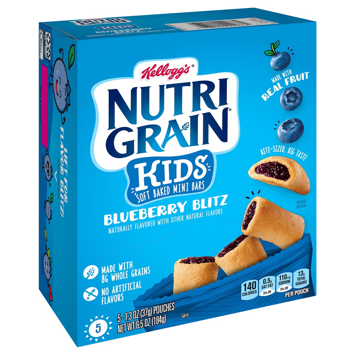 slide 2 of 8, Nutri-Grain Bites Mini Breakfast Bars, Blueberry, 6.5 oz, 5 Count, 6.5 oz