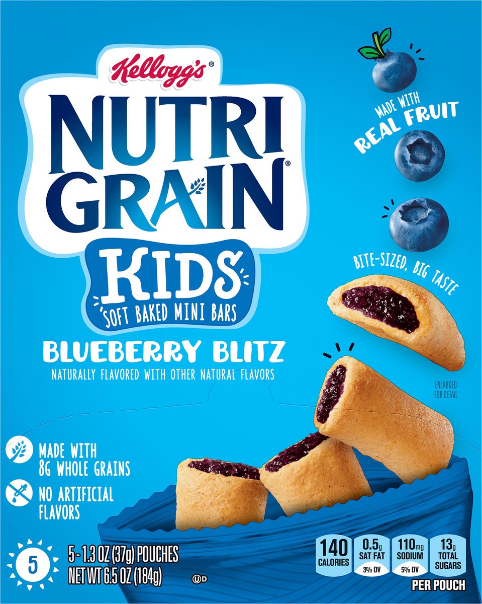 slide 6 of 8, Nutri-Grain Bites Mini Breakfast Bars, Blueberry, 6.5 oz, 5 Count, 6.5 oz