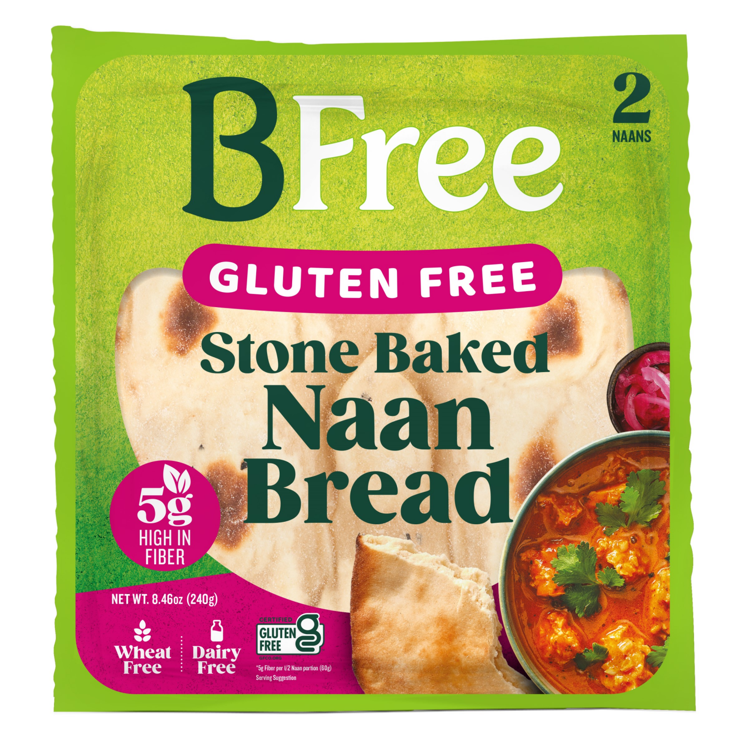 slide 1 of 2, BFree Gluten Free Stone Baked Naan Bread 2 ea, 2 ct