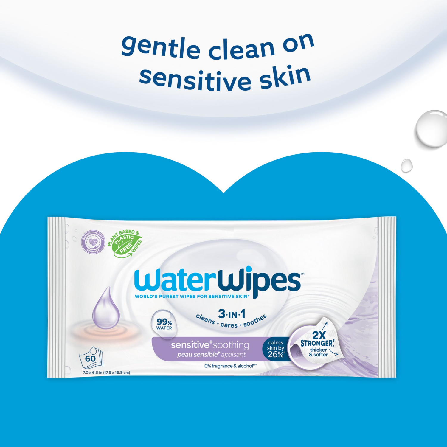 slide 2 of 8, WaterWipes Soothing Clean 99% Water Based Formula with Botanical Extract, 240 ct