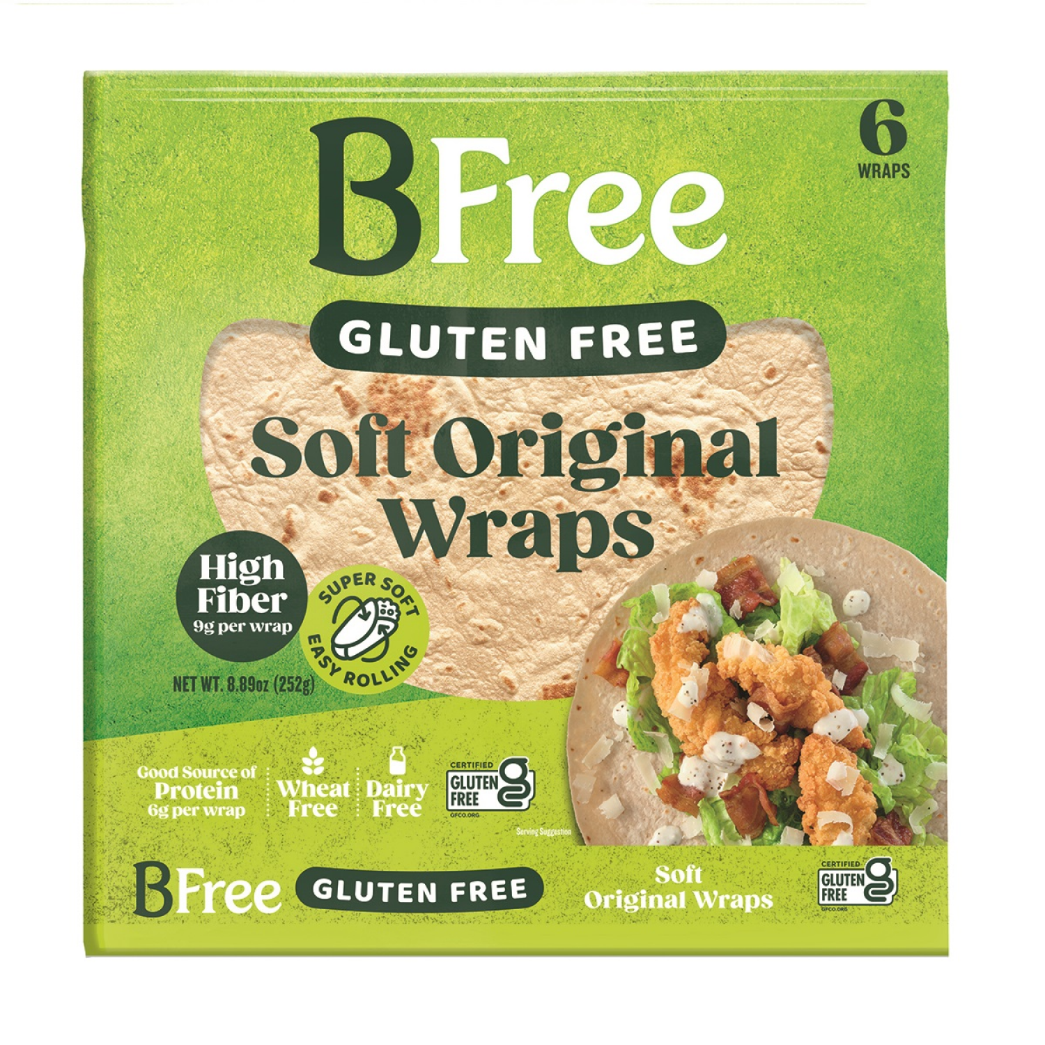 slide 1 of 2, BFree Gluten-Free Soft Original Wraps, 6 ct; 8.89 oz