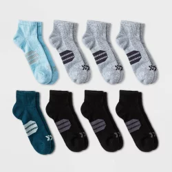 Men's Training Ankle Socks 8pk - All in Motion Stargazer/Light Blue/Gray/Black 6-12