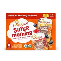 Happy Baby Happy Tot Super Morning Organic Toddler Pouch Variety Pack - 4oz/8pk