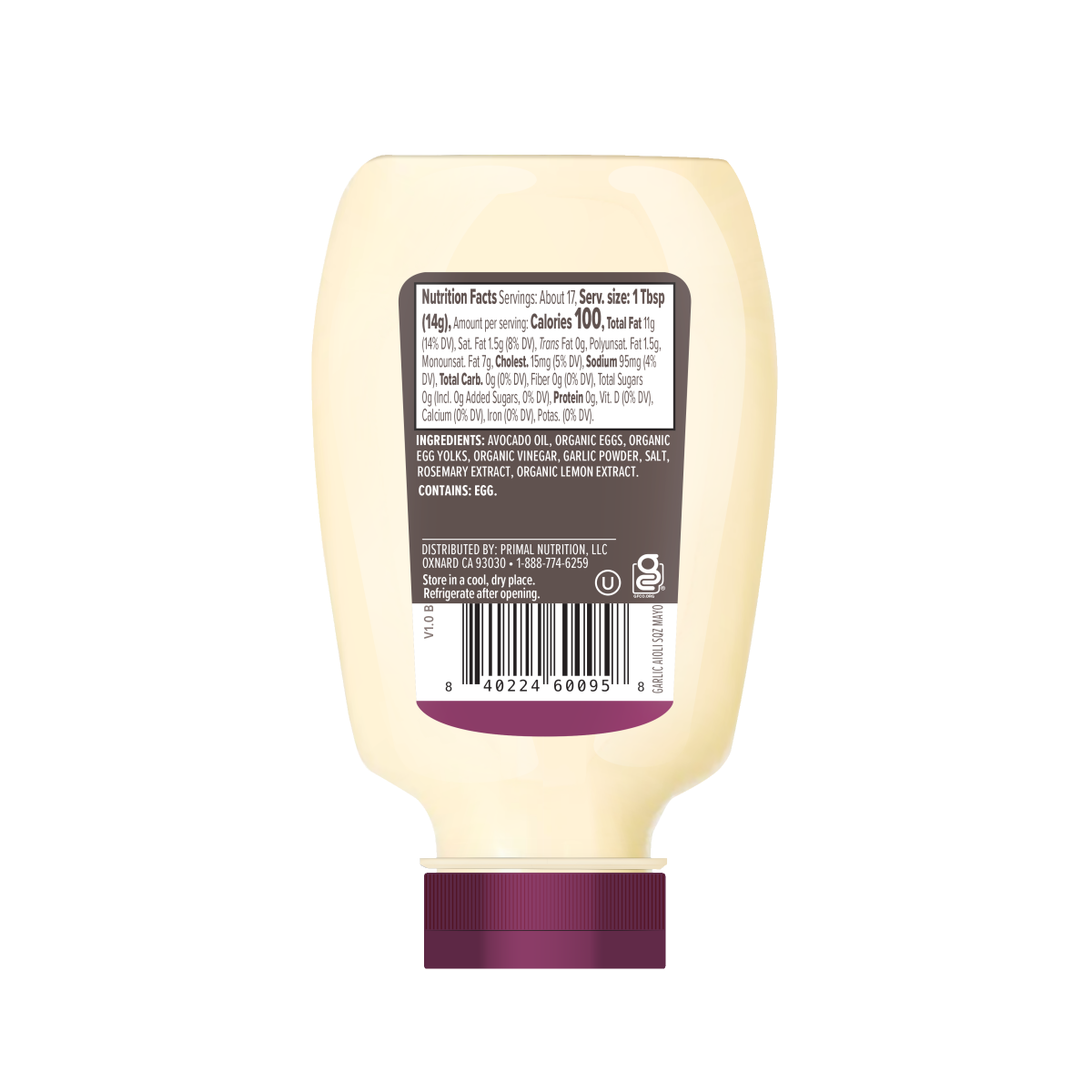 slide 2 of 2, Primal Kitchen Garlic Aioli Mayo Squeeze - 8.5 fl oz, 8.5 fl oz