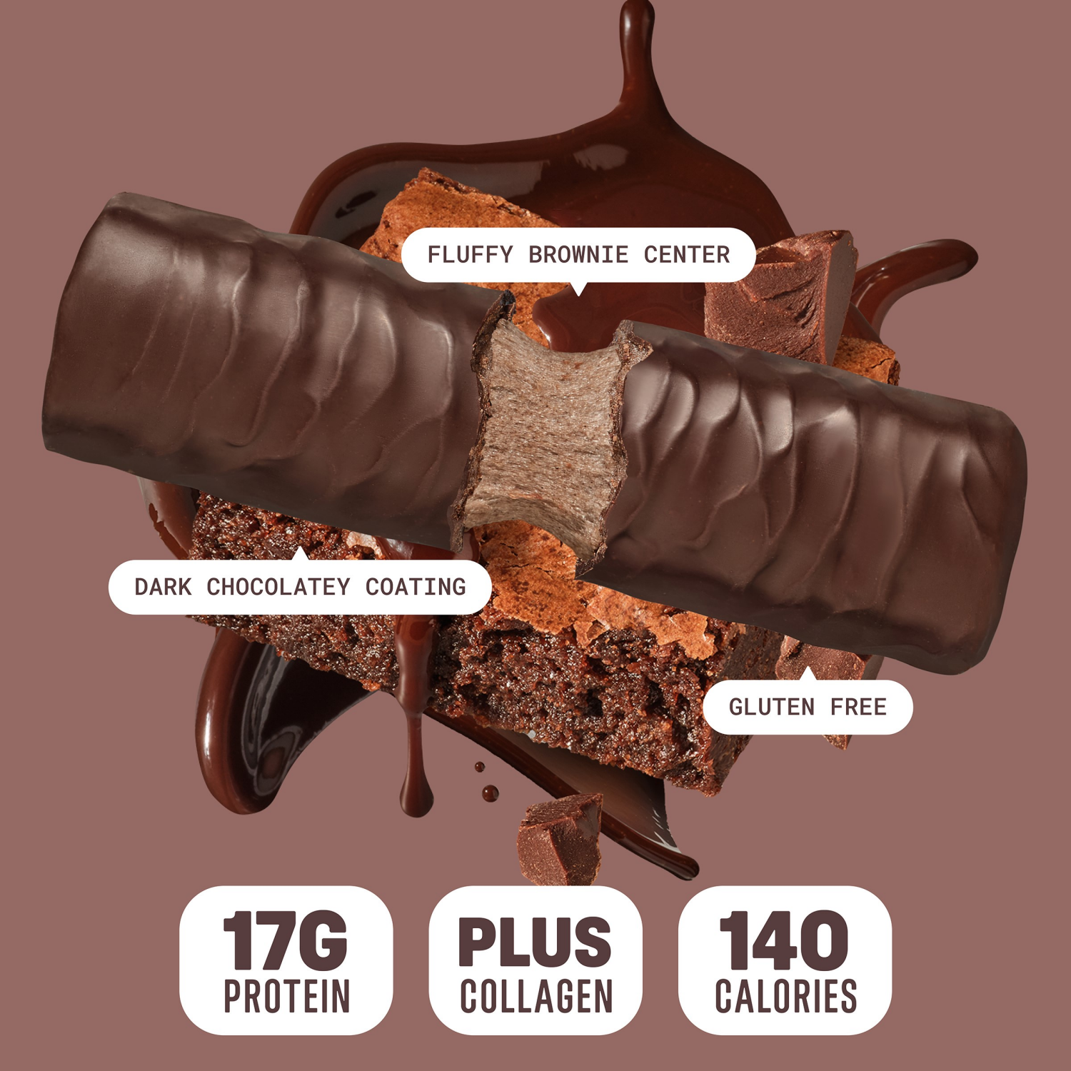 slide 3 of 5, Built Bar BUILT Puff Snack Bars, Brownie Batter, 17g Protein, 140 Calorie, 4 Count Box, 1.41 oz Bars, 4 ct