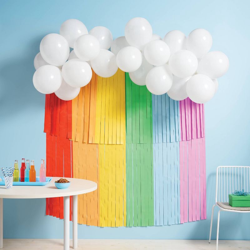 slide 2 of 4, 30ct Balloon Garland Décor Kit with Rainbow Tiered Backdrop - Spritz™, 1 ct