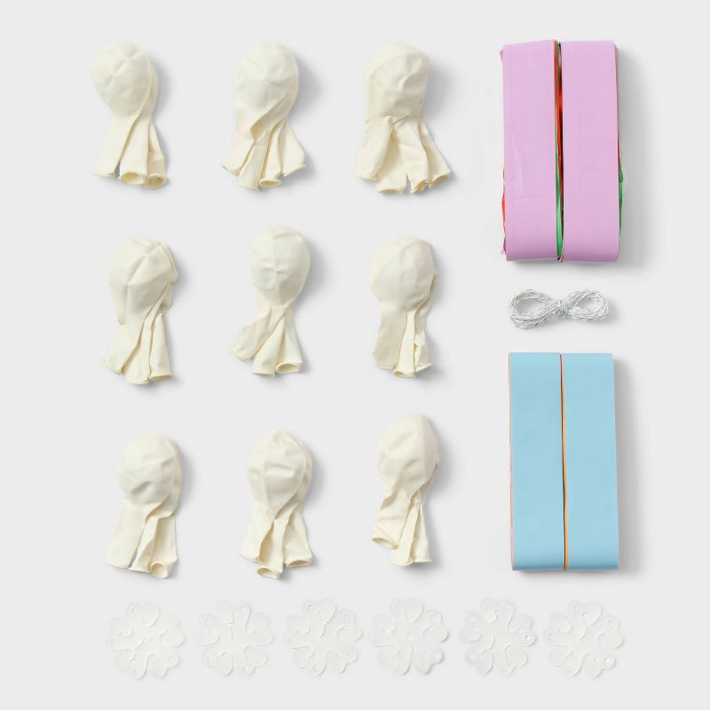 slide 3 of 4, 30ct Balloon Garland Décor Kit with Rainbow Tiered Backdrop - Spritz™, 1 ct