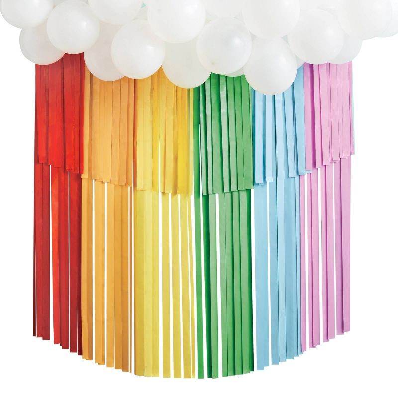 slide 3 of 3, Rainbow Tiered Backdrop with Balloon Garland - Spritz™, 1 ct