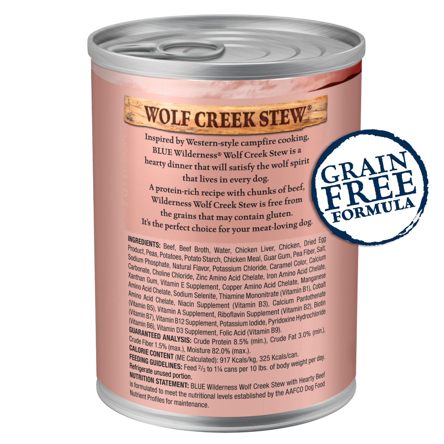 slide 6 of 8, Blue Buffalo Wilderness Wolf Creek Stew High Protein, Natural Wet Dog Food, Hearty Beef Stew in Gravy 12.5-oz Can, 12.5 oz