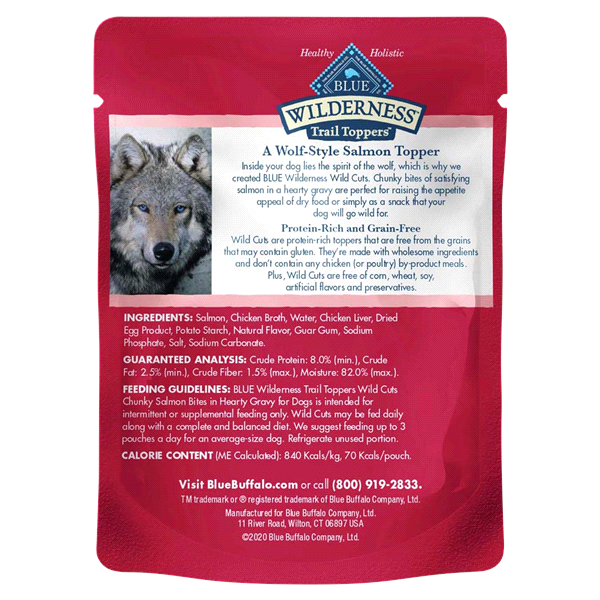 slide 3 of 5, Blue Buffalo Wilderness Wild Cuts Chunky Salmon Bites in Hearty Gravy Snack for Dogs 3 oz, 3 oz