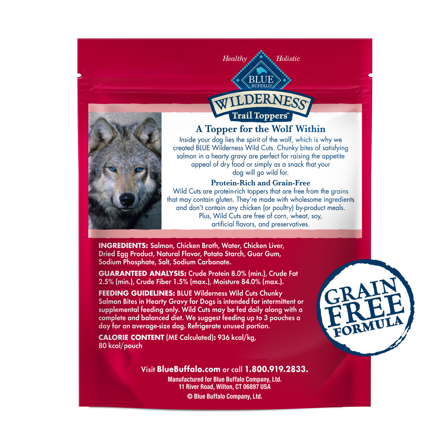slide 6 of 8, Blue Buffalo Wilderness Wild Cuts Chunky Salmon Bites in Hearty Gravy Snack for Dogs 3 oz, 3 oz