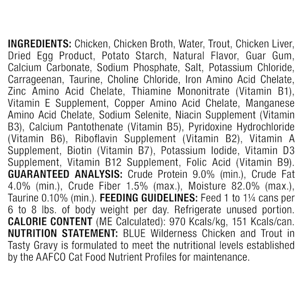 slide 5 of 5, Blue Buffalo Wilderness Wild Delights Grain Free, Natural Adult Minced Wet Cat Food, Chicken & Trout, 5.5 oz