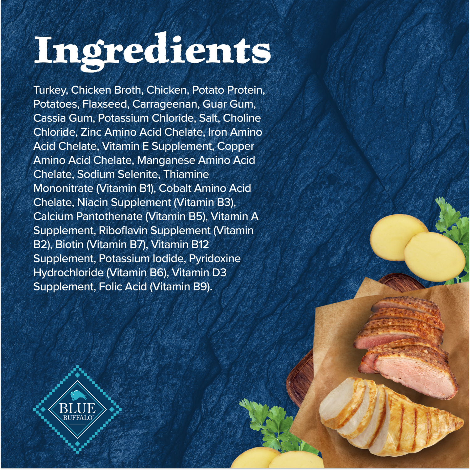 slide 8 of 8, Blue Buffalo Wilderness High Protein Grain Free, Natural Adult Wet Dog Food, Turkey & Chicken Grill 12.5-Oz Can, 12.5 oz