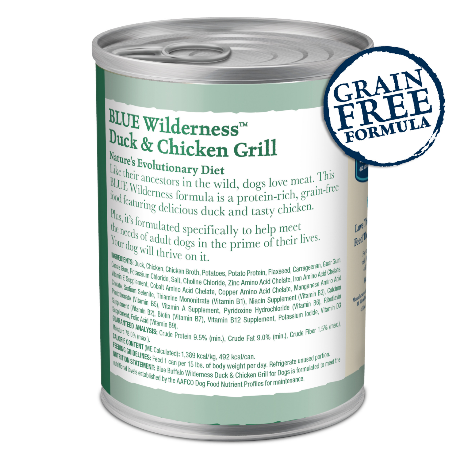 slide 6 of 8, Blue Buffalo Blue Wilderness Duck & Chicken Grill Dog Food 12.5 oz, 12.5 oz
