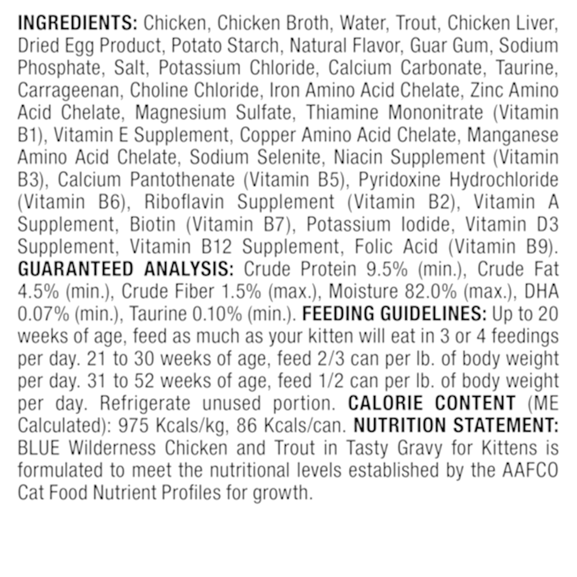 slide 9 of 13, Blue Buffalo Blue Wilderness Kitten Wild Delights Chicken & Trout In Tasty Gravy, 3 oz