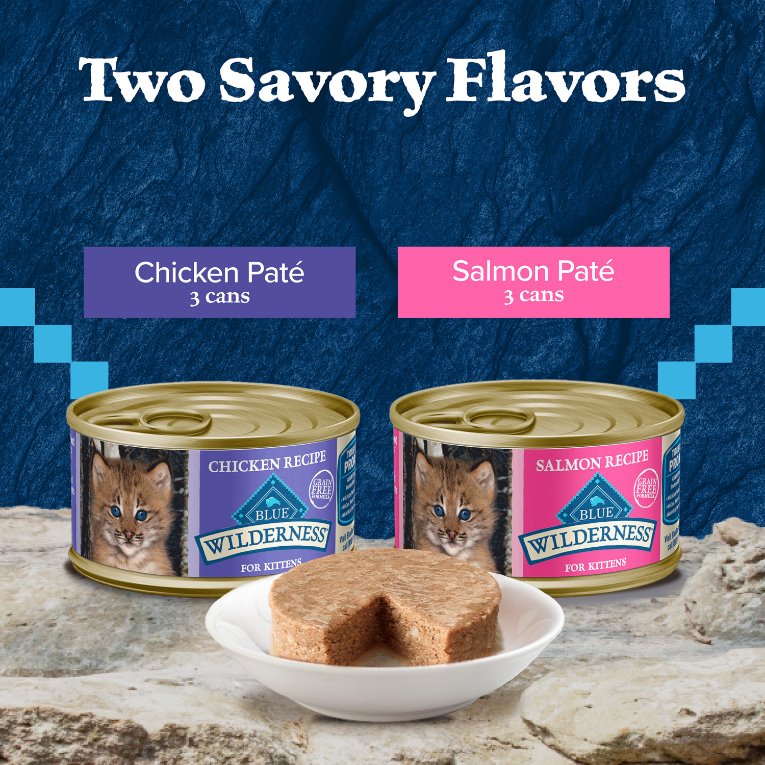 slide 7 of 8, Blue Wilderness Pate Wet Kitten Food Variety Pack, 6 ct; 3 oz