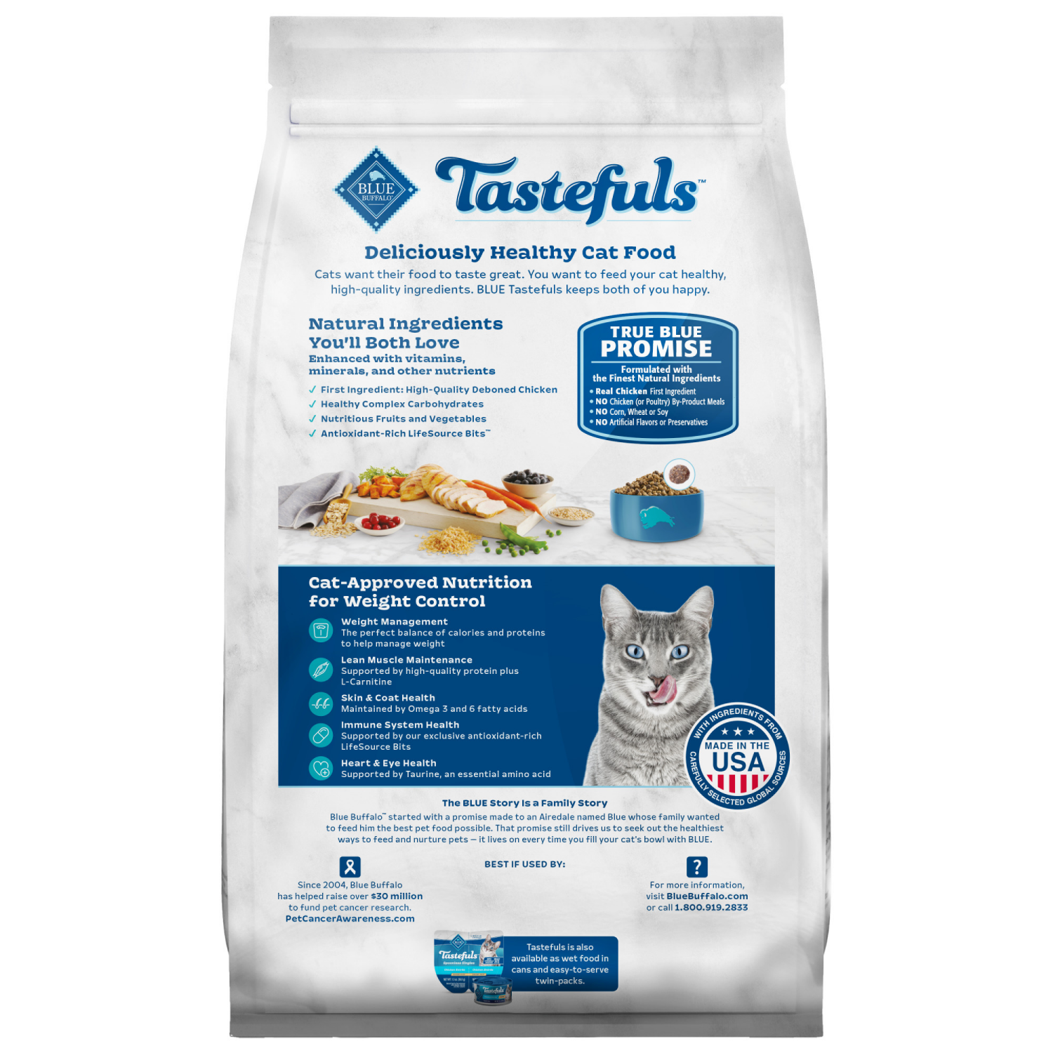 slide 6 of 8, Blue Buffalo Weight Control Natural Adult Dry Cat Food, Chicken & Brown Rice 5-lb, 5 lb