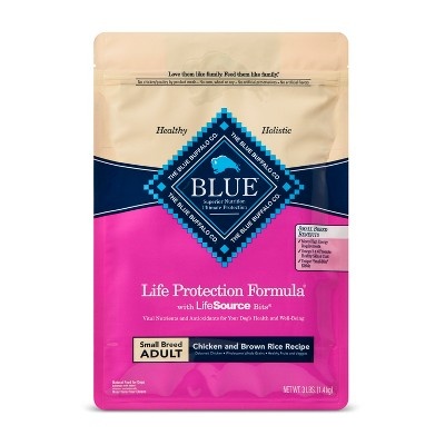 slide 1 of 8, Blue Buffalo Life Protection Chicken & Brown Rice Recipe Small Breed Adult Dry Dog Food - 3lbs, 3 lb