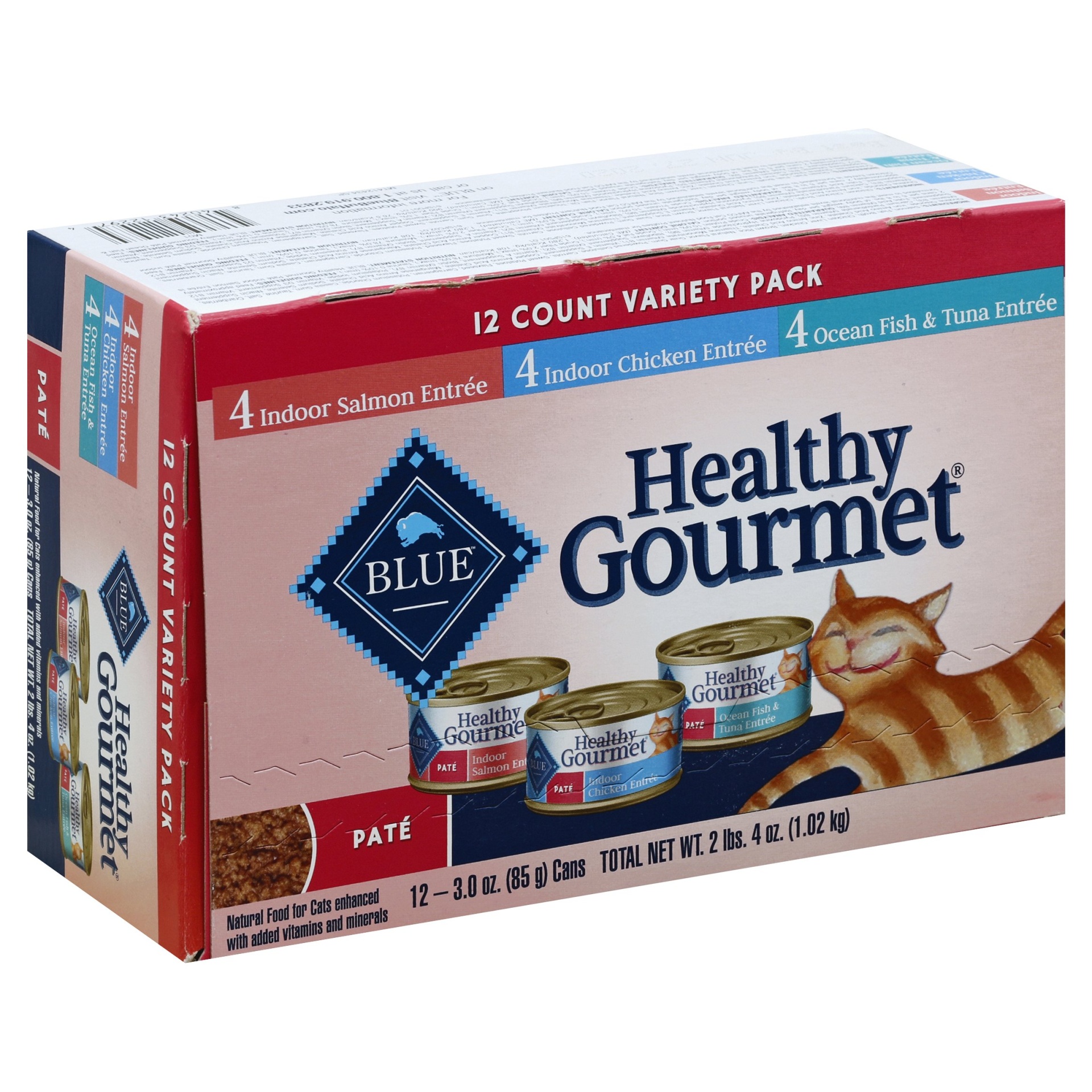 slide 1 of 2, Blue Buffalo Healthy Gourmet Adult Pate (Variety Pack) - Wet Cat Food, 12 ct