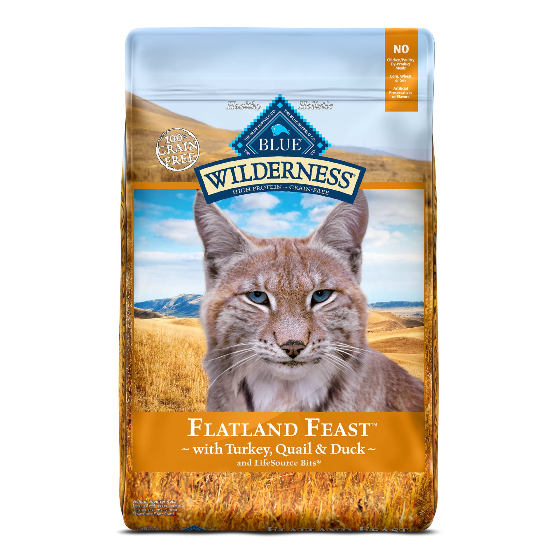 slide 1 of 1, Blue Buffalo Blue Wilderness Flatland Feast Dry Cat Food, 10 lb