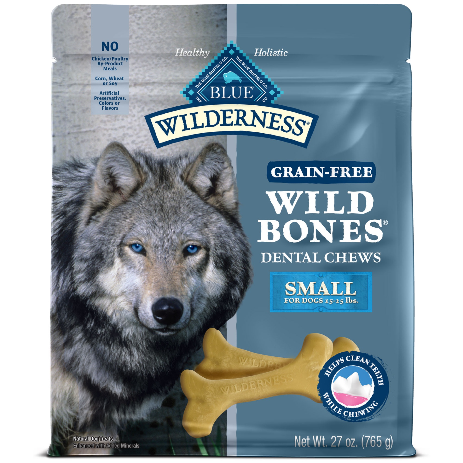 slide 1 of 1, Blue Buffalo Wild Bones Dog Chew Small, 27 oz