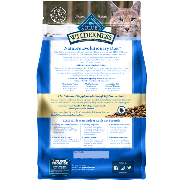 slide 10 of 13, Blue Buffalo Wilderness High Protein, Natural Adult Indoor Dry Cat Food, Chicken 4-lb, 4 lb