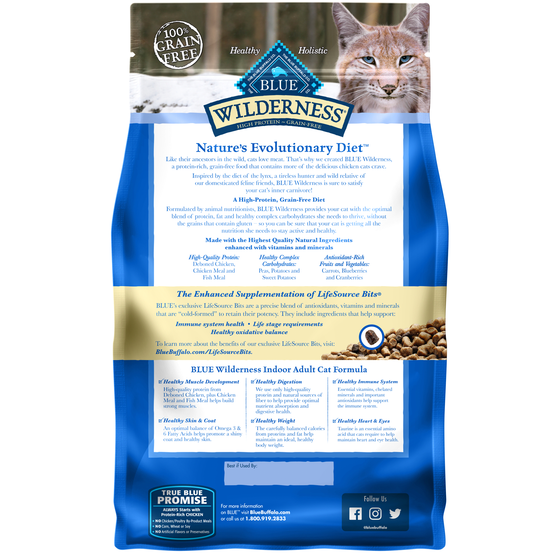 slide 11 of 13, Blue Buffalo Wilderness High Protein, Natural Adult Indoor Dry Cat Food, Chicken 4-lb, 4 lb
