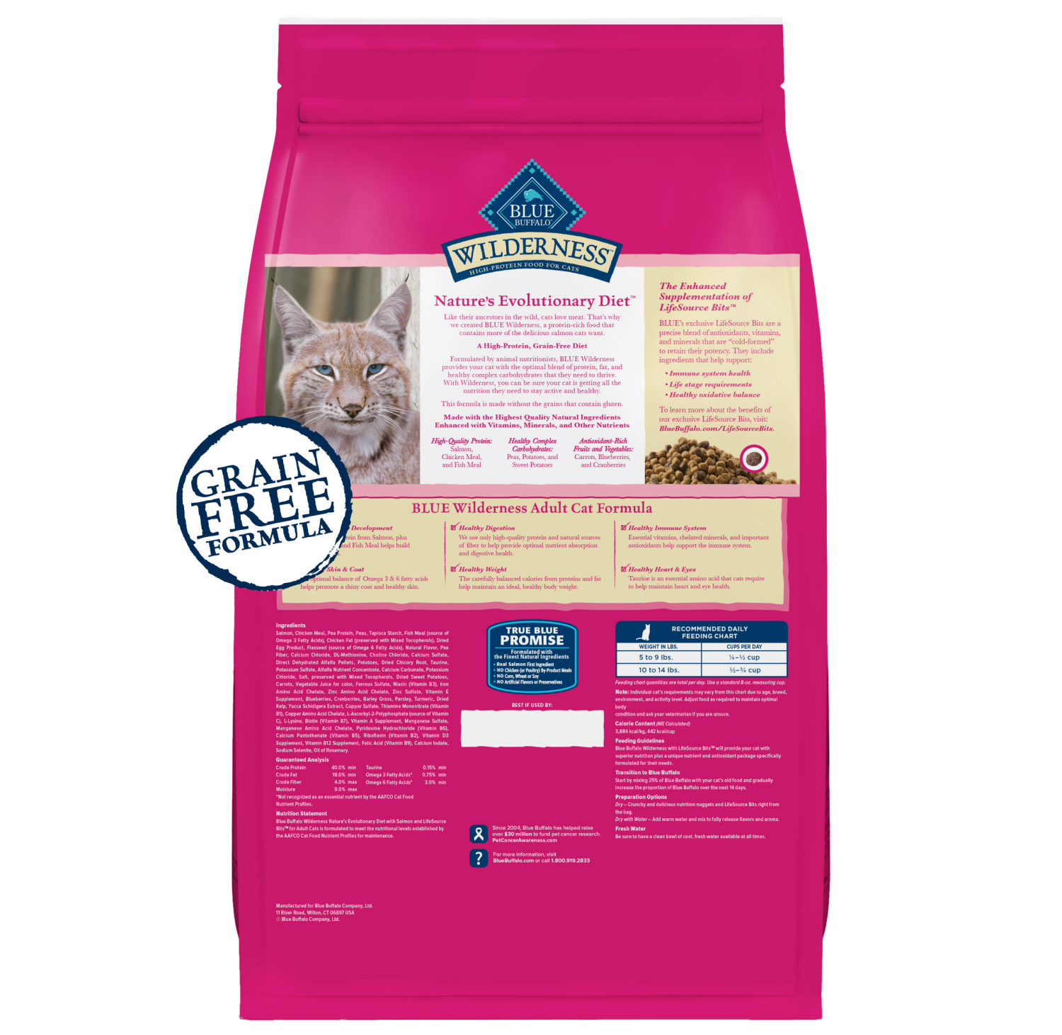slide 6 of 8, Blue Buffalo Blue Wilderness Adult Nature''s Evolutionary Diet with Salmon Food for Cats 4 lb, 4 lb