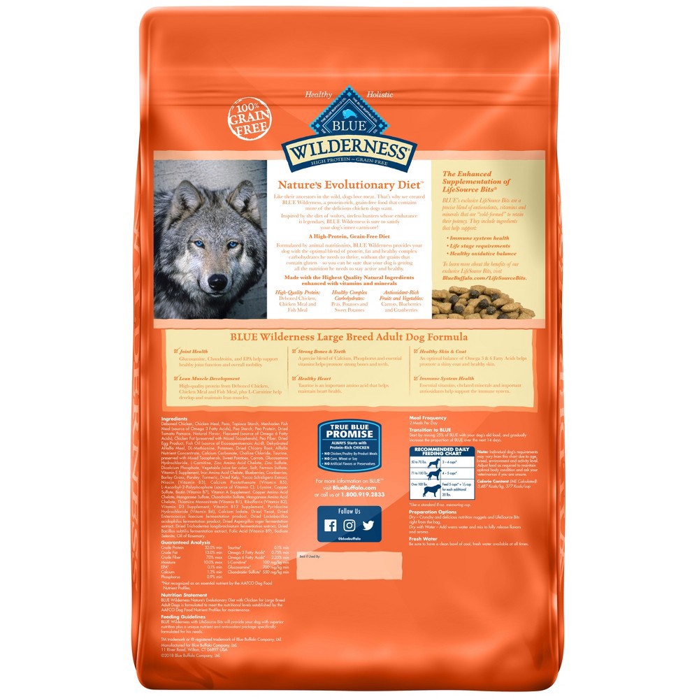 slide 2 of 2, Blue Buffalo Wilderness Grain Free with Chicken Large Breed Adult Dry Dog Food - 20lbs, 20 lb