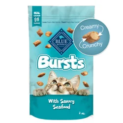 Blue Buffalo Bursts Crunchy Cat Treats, Seafood 2-oz Bag