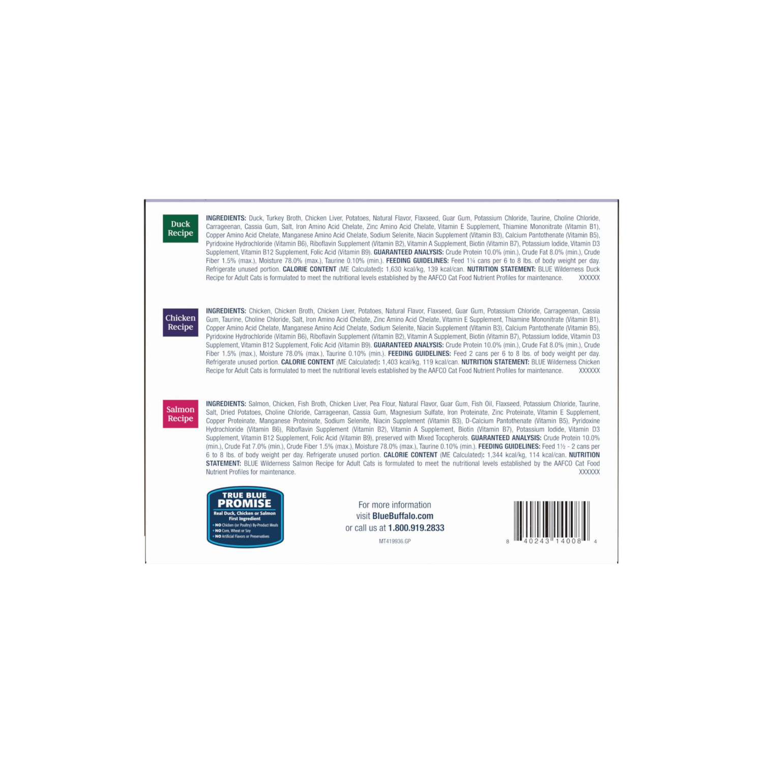 slide 2 of 6, BLUE WILDERNESS Wilderness Adult Cat Duck/Salm/Ckn 3oz 24ct VP, 24 ct; 3 oz