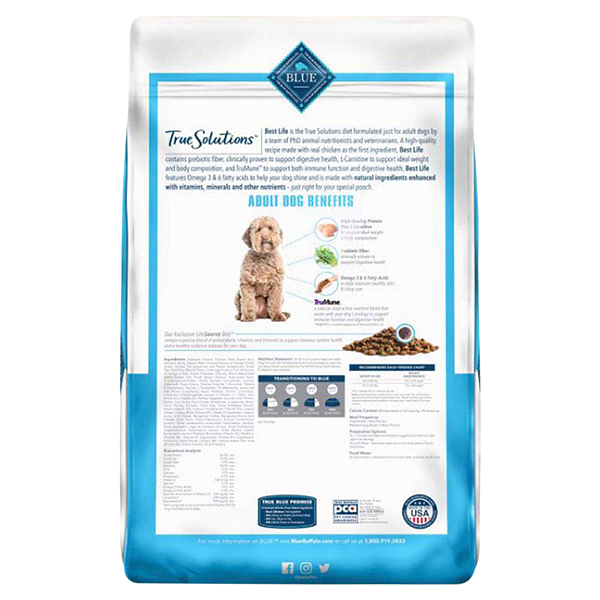 slide 2 of 5, Blue Buffalo Blue True Solutions Best Life Adult Dog Food, Chicken, 20 lb