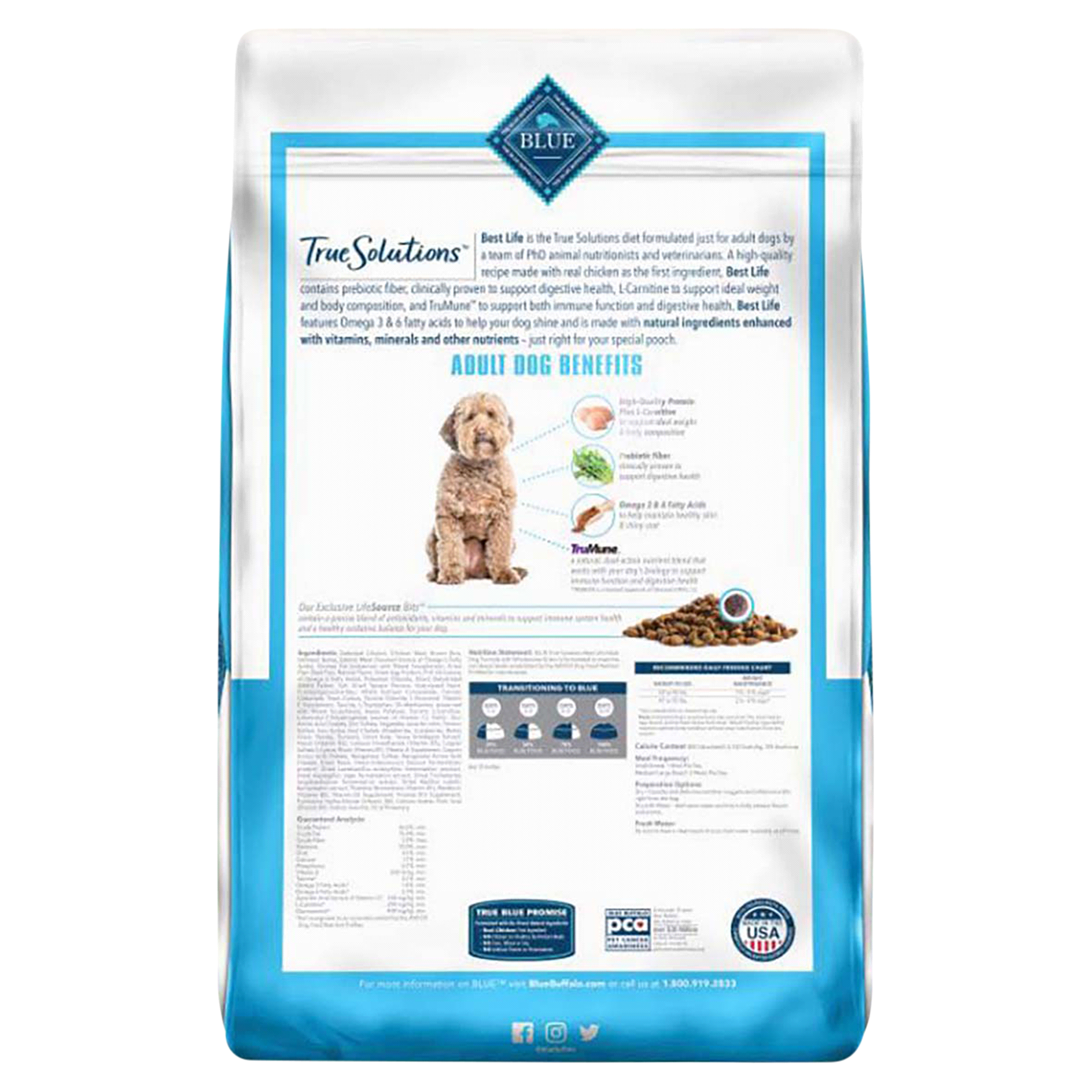 slide 5 of 5, Blue Buffalo Blue True Solutions Best Life Adult Dog Food, Chicken, 20 lb