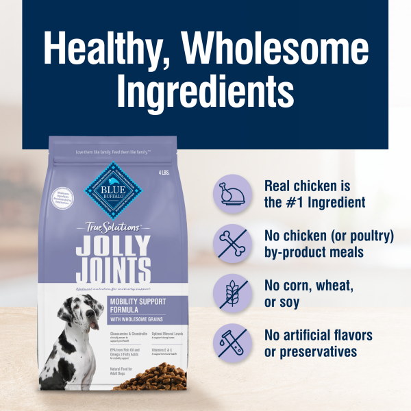 slide 18 of 29, Blue Buffalo Blue True Solutions Jolly Joints Mobility Support Dog Food, Chicken, 20 lb