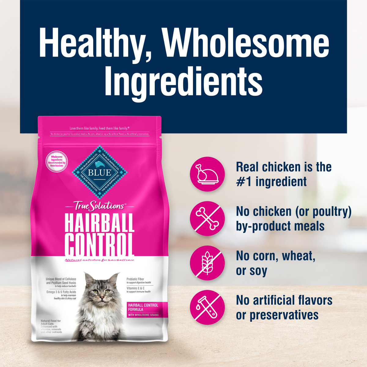 slide 27 of 29, Blue Buffalo True Solutions Hairball Control Adult Cat Dry Food, 11 lb