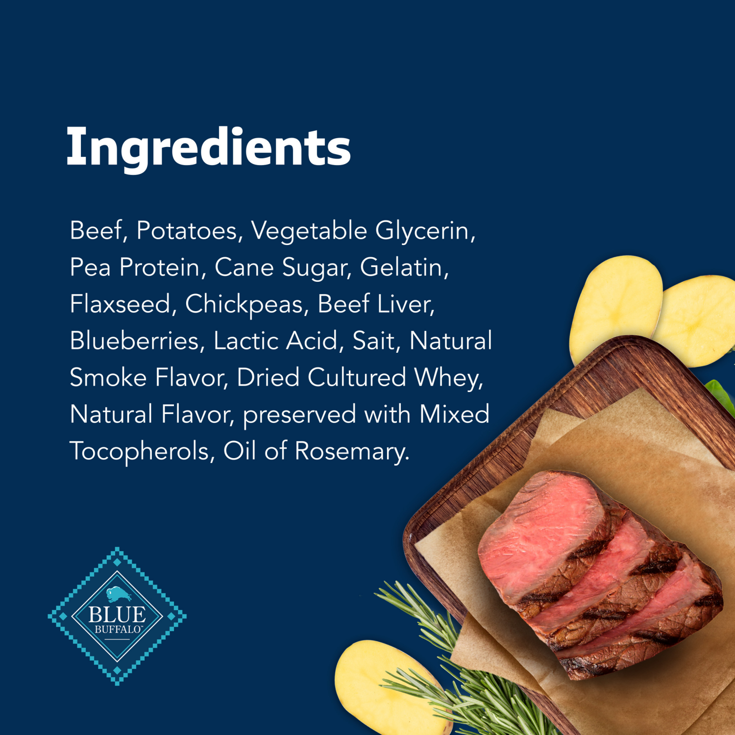 slide 8 of 8, Blue Buffalo Stix Natural Soft-Moist Dog Treats, Beef Recipe 5-oz Bag, 5 oz