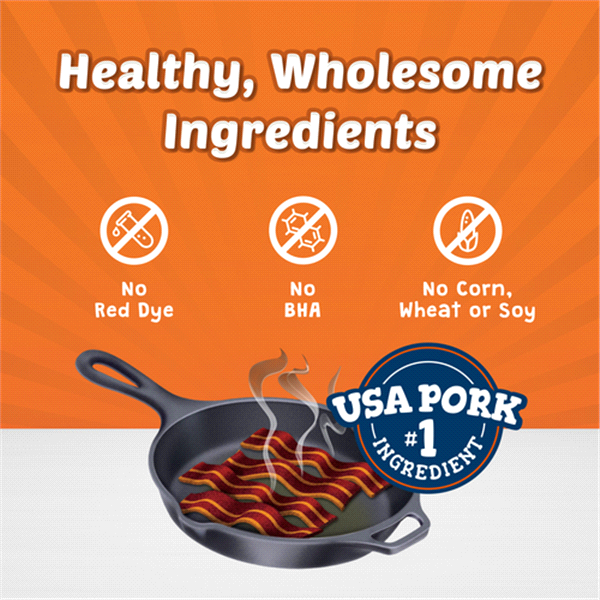 slide 4 of 17, Blue Buffalo Sizzlers Natural Bacon-Style Soft-Moist Dog Treats, Original Pork, 28 oz
