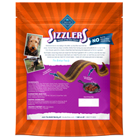 slide 11 of 17, Blue Buffalo Sizzlers Natural Bacon-Style Soft-Moist Dog Treats, Original Pork, 28 oz