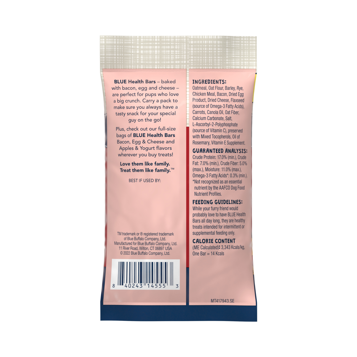 slide 4 of 4, Blue Buffalo Blue Health Bars Natural Baked with Bacon, Egg & Cheese Biscuits for Dogs Mini 1 oz, 1 oz