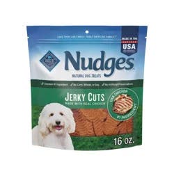 Blue Buffalo Nudges Jerky Cuts Natural Dog Treats, Chicken, 16oz Bag