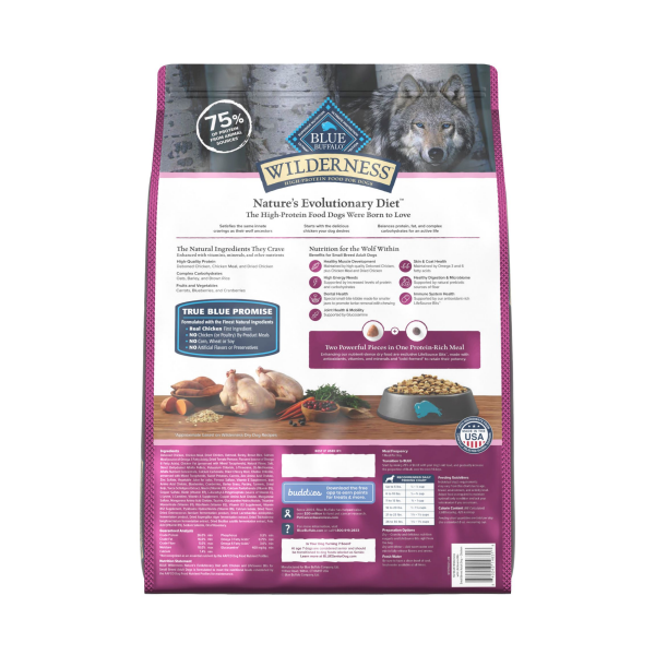 slide 2 of 10, Blue Buffalo Wilderness Small Breed Adult Dry Dog Food with Chicken Flavor - 13lbs, 13 lb