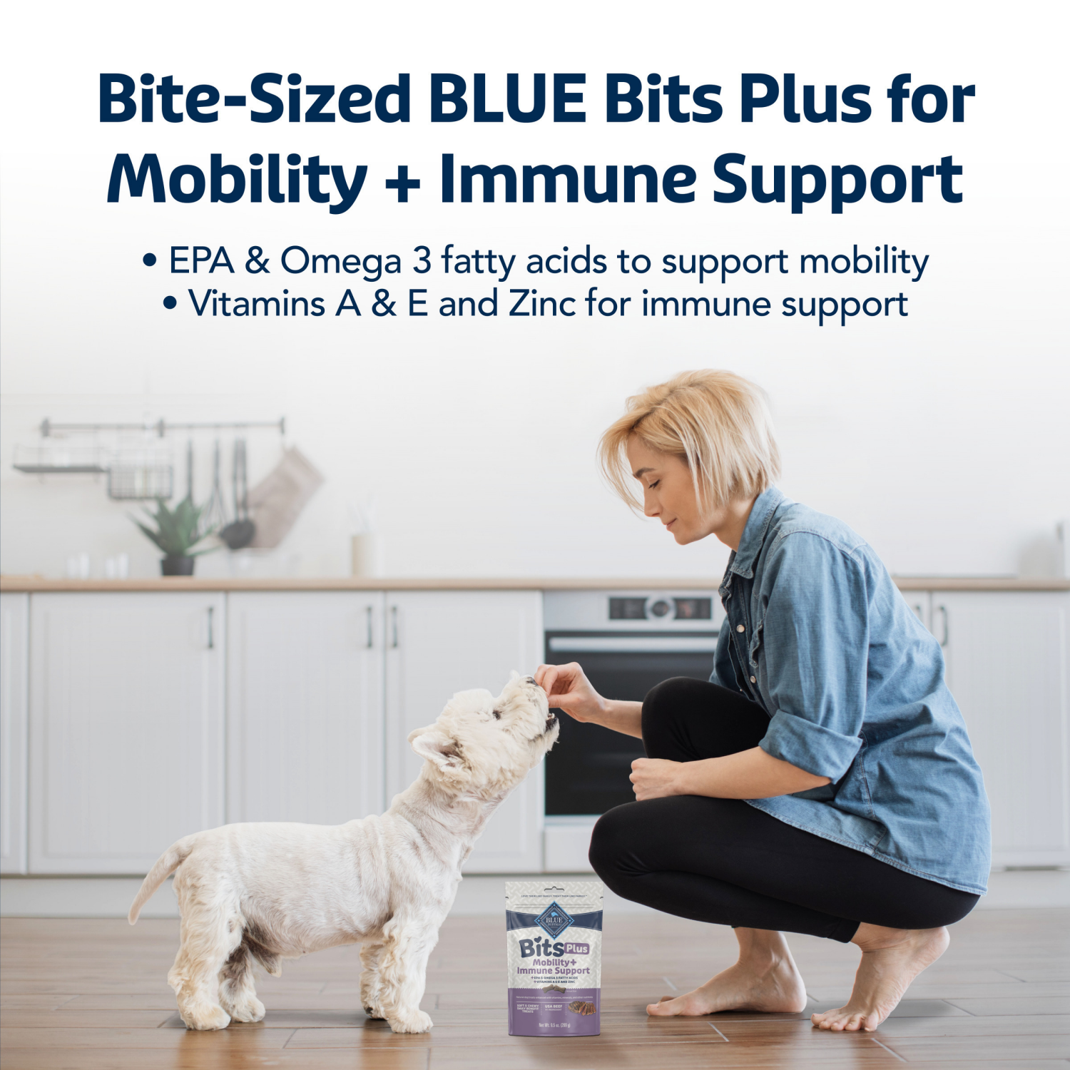 slide 4 of 8, Blue Buffalo Functional Bits Mobility and Immunity Beef Flavor Crunchy Dog Treats - 9.5oz, 9.5 oz